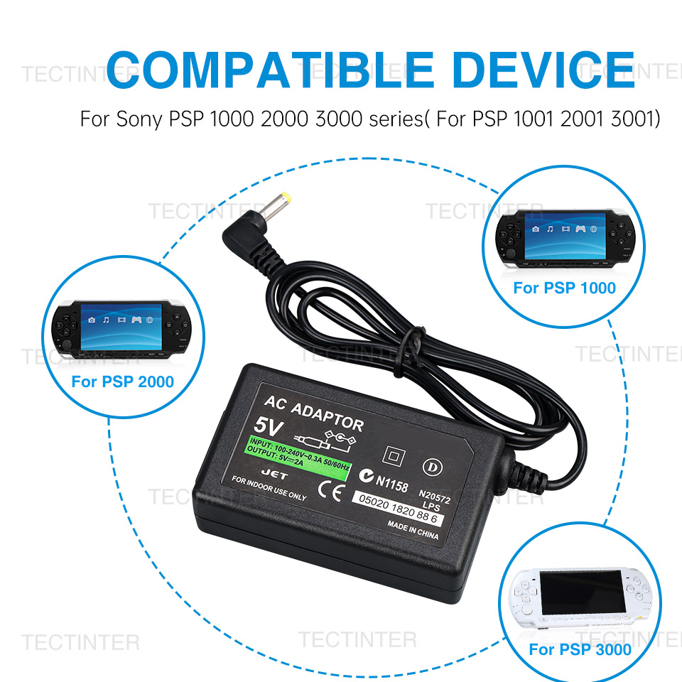 Gaming Console Sony - Netzadapter für PSP-Serie Konsolenzubehör Wandladegerät Stromversorgungskabel
