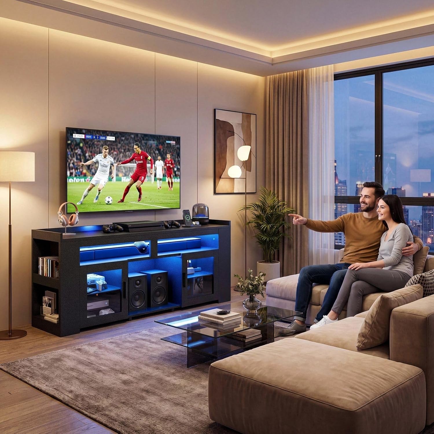 TV-Ständer mit Ladestation & L – Gaming Console Room Bewertung und Preis