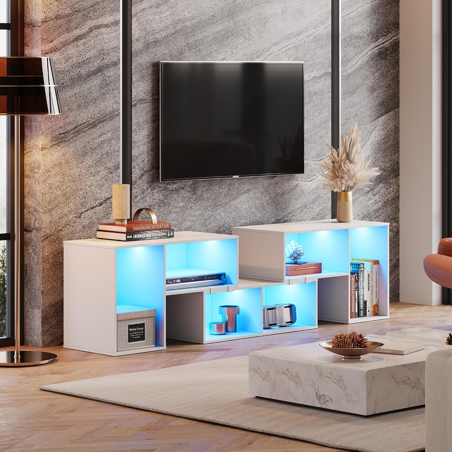 Verstellbarer TV-Ständer mit L – Gaming Console Room Bewertung und Preis